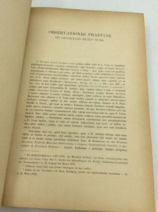ANALECTA FRANCISCANA, SIVE CHRONICA ALIAQUE VARIA DOCUMENTA AD HISTORIAM FRATRUM MINORUM SPECTANTIA, Volumes I-V