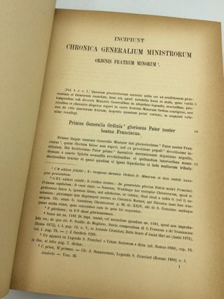 ANALECTA FRANCISCANA, SIVE CHRONICA ALIAQUE VARIA DOCUMENTA AD HISTORIAM FRATRUM MINORUM SPECTANTIA, Volumes I-V