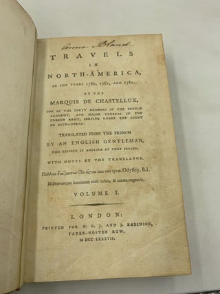 TRAVELS IN NORTH AMERICA IN THE YEARS 1780, 1781, AND 1782