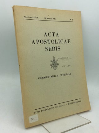 ACTA APOSTOLICAE SEDIS (Volumes 1-74 in 112 books)