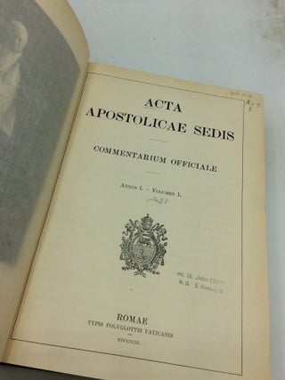 ACTA APOSTOLICAE SEDIS (Volumes 1-74 in 112 books)