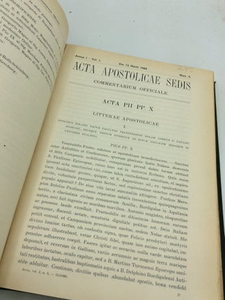 ACTA APOSTOLICAE SEDIS (Volumes 1-74 in 112 books)