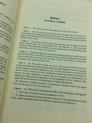 CODE OF CANON LAW: Latin-English Edition.