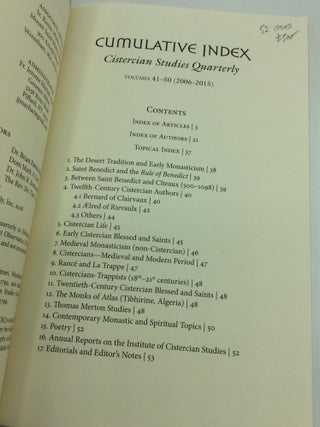 CISTERCIAN STUDIES QUARTERLY 2005-2020: 52 ASSORTED ISSUES