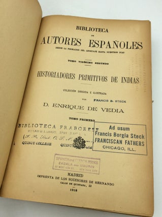 HISTORIADORES PRIMITIVOS DE INDIAS, Tomos I-II
