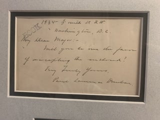 ORIGINAL HANDWRITTEN AUTOGRAPH LETTER SIGNED BY PAUL LAURENCE DUNBAR