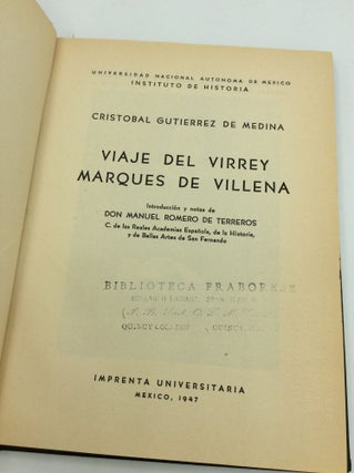 VIAJE DEL VIRREY MARQUES DE VILLENA