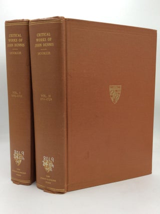 Item #131614 THE CRITICAL WORKS OF JOHN DENNIS: 2 Volumes. ed Edward Niles Hooker