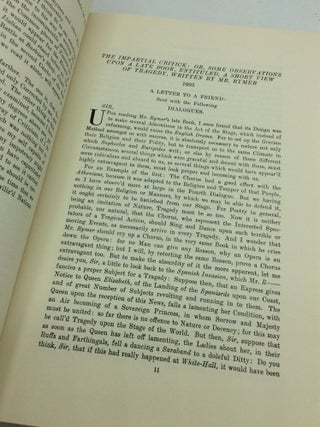 THE CRITICAL WORKS OF JOHN DENNIS: 2 Volumes