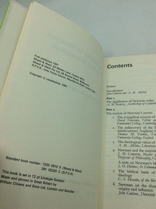 THE REDISCOVERY OF NEWMAN: AN OXFORD SYMPOSIUM