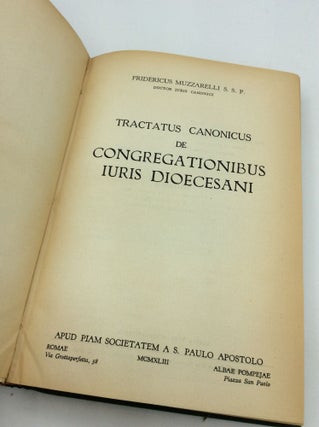 TRACTATUS CANONICUS DE CONGREGATIONIBUS IURIS DIOECESANI