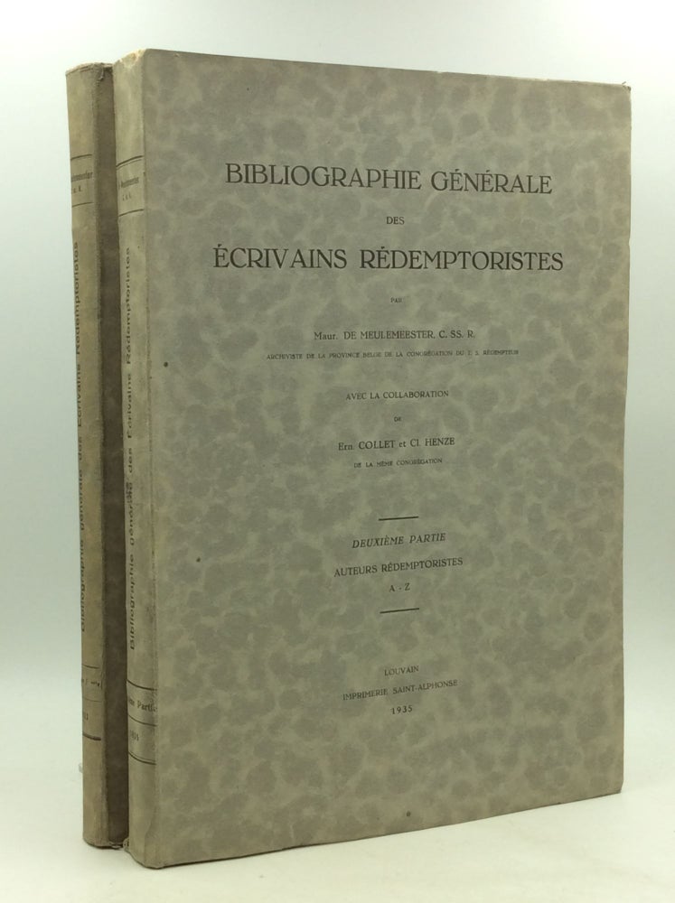Item #148873 BIBLIOGRAPHIE GENERALE DES ECRIVAINS REDEMPTORISTES Parties I-II. Maur. De Meulemeester.