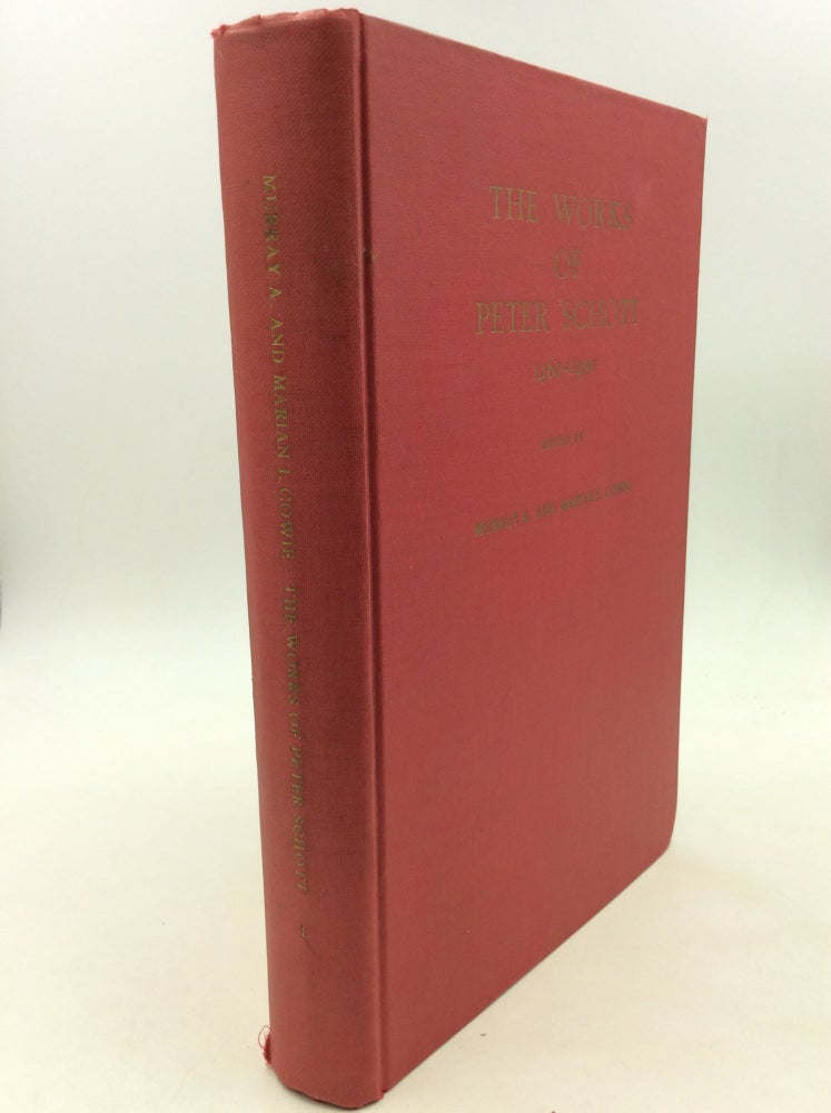 Item #150319 THE WORKS OF PETER SCHOTT 1460-1490: Volume I - Introduction and Text. ed Murray A., Marian L. Cowie.