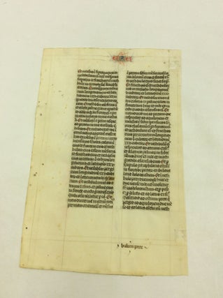 Item #175661 MANUSCRIPT LEAF FROM A MEDIEVAL BIBLE IN THE LATIN VULGATE