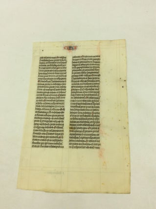 MANUSCRIPT LEAF FROM A MEDIEVAL BIBLE IN THE LATIN VULGATE
