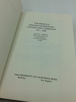THE MEDIEVAL ENGLISH UNIVERSITIES: Oxford and Cambridge to c. 1500