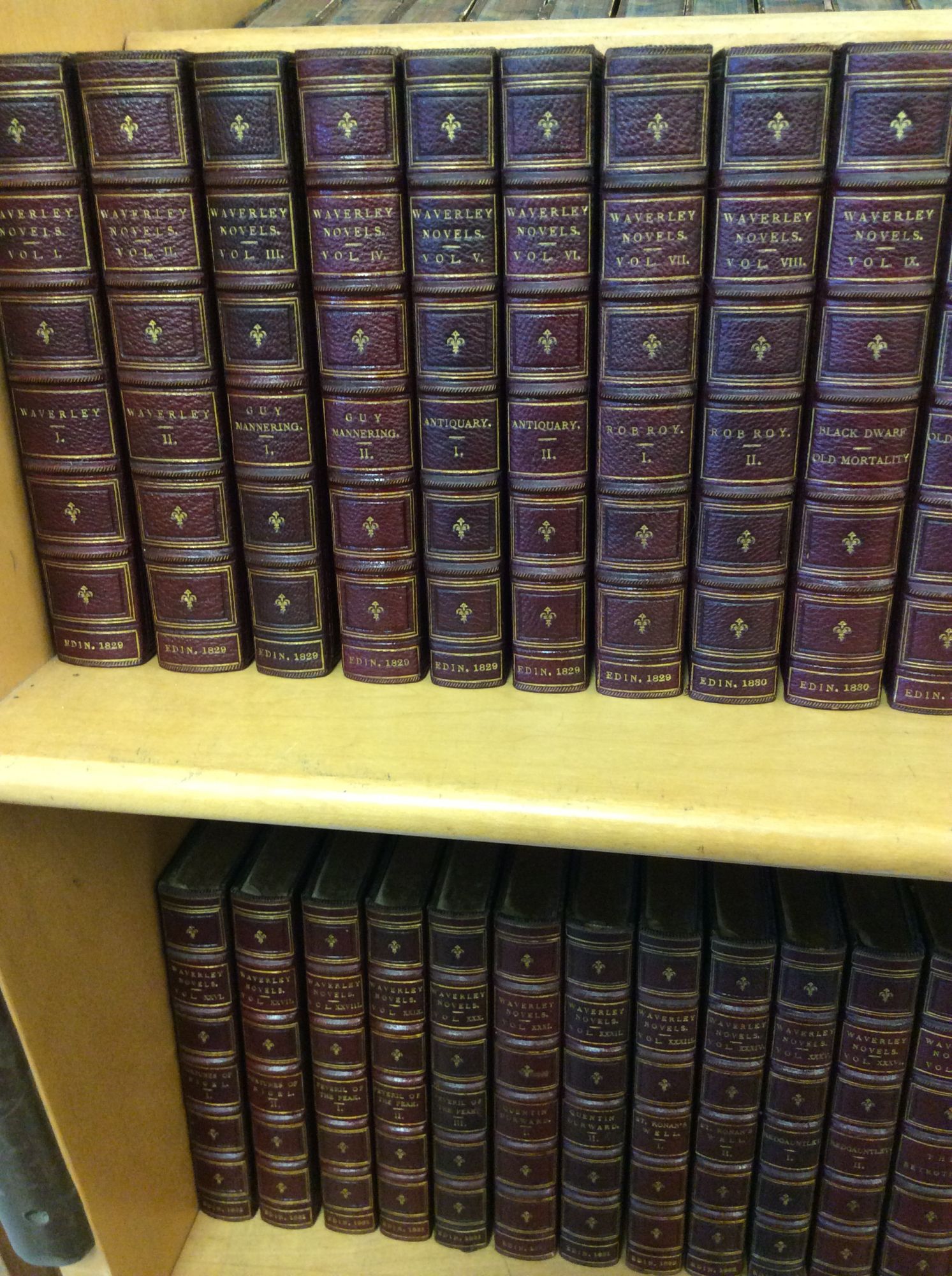 Set of 24 Antique Books, Sir Walter Scott, Waverley Novels C