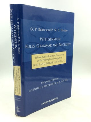 Item #177361 WITTGENSTEIN: RULES, GRAMMAR AND NECESSITY: Essays and Exegesis of §§185-242. G P....