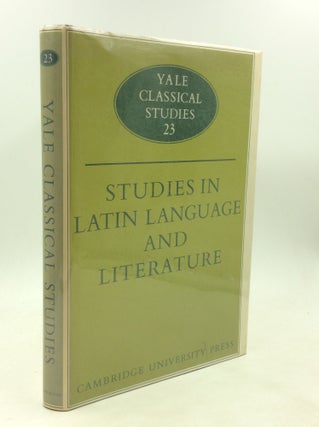Item #180332 STUDIES IN LATIN LANGUAGE AND LITERATURE. Thomas Cole, eds David Ross