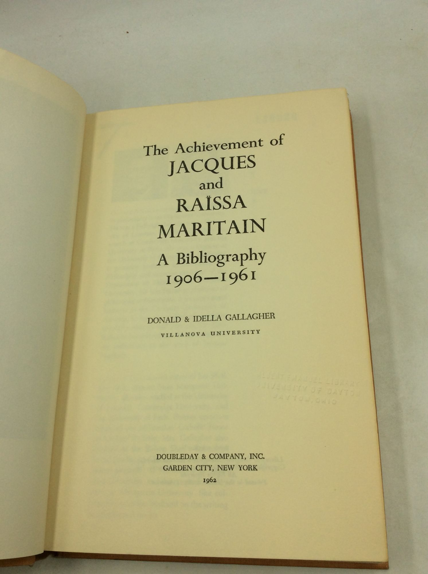 THE ACHIEVEMENT OF JACQUES AND RAISSA MARITAIN: A Bibliography 1906 ...
