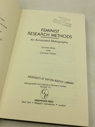FEMINIST RESEARCH METHODS: An Annotated Bibliography