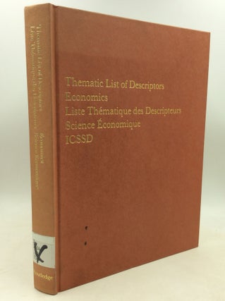 Item #184558 THEMATIC LIST OF DESCRIPTORS: ECONOMICS. International Committee for Social Science...