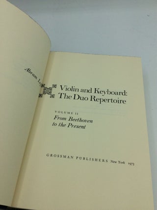 VIOLIN AND KEYBOARD: The Duo Repertoire, Volumes I-II