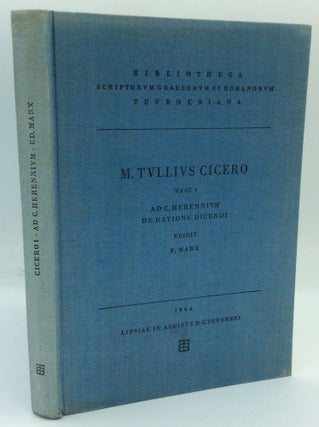 Item #185804 M. TULLI CICERONIS: Scripta quae Manserunt Omnia, Fasc. 1: Incerti Auctoris de...