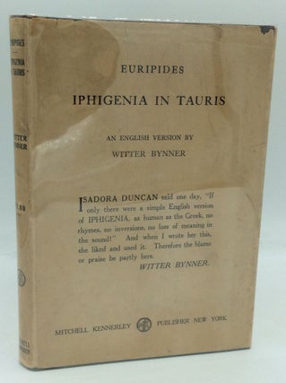 Item #185860 IPHIGENIA IN TAURIS. Euripides, tr Witter Bynner