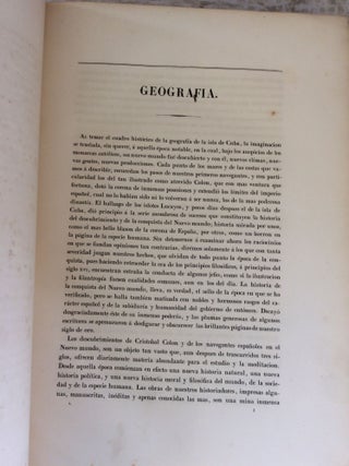 HISTORIA FISICA POLITICA Y NATURAL DE LA ISLA DE CUBA, Tomos I-II