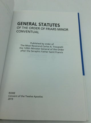 GENERAL STATUTES OF THE ORDER OF FRIARS MINOR CONVENTUAL