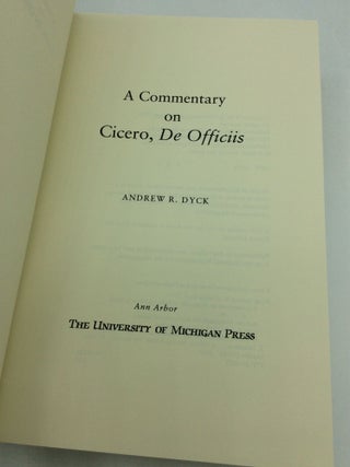A COMMENTARY ON CICERO, DE OFFICIIS