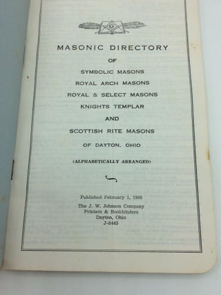 MASONIC DIRECTORY OF DAYTON, OHIO 1968