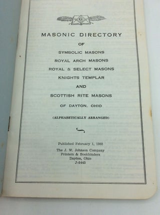 MASONIC DIRECTORY OF DAYTON, OHIO 1968