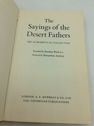 THE SAYINGS OF THE DESERT FATHERS: The Alphabetical Collection