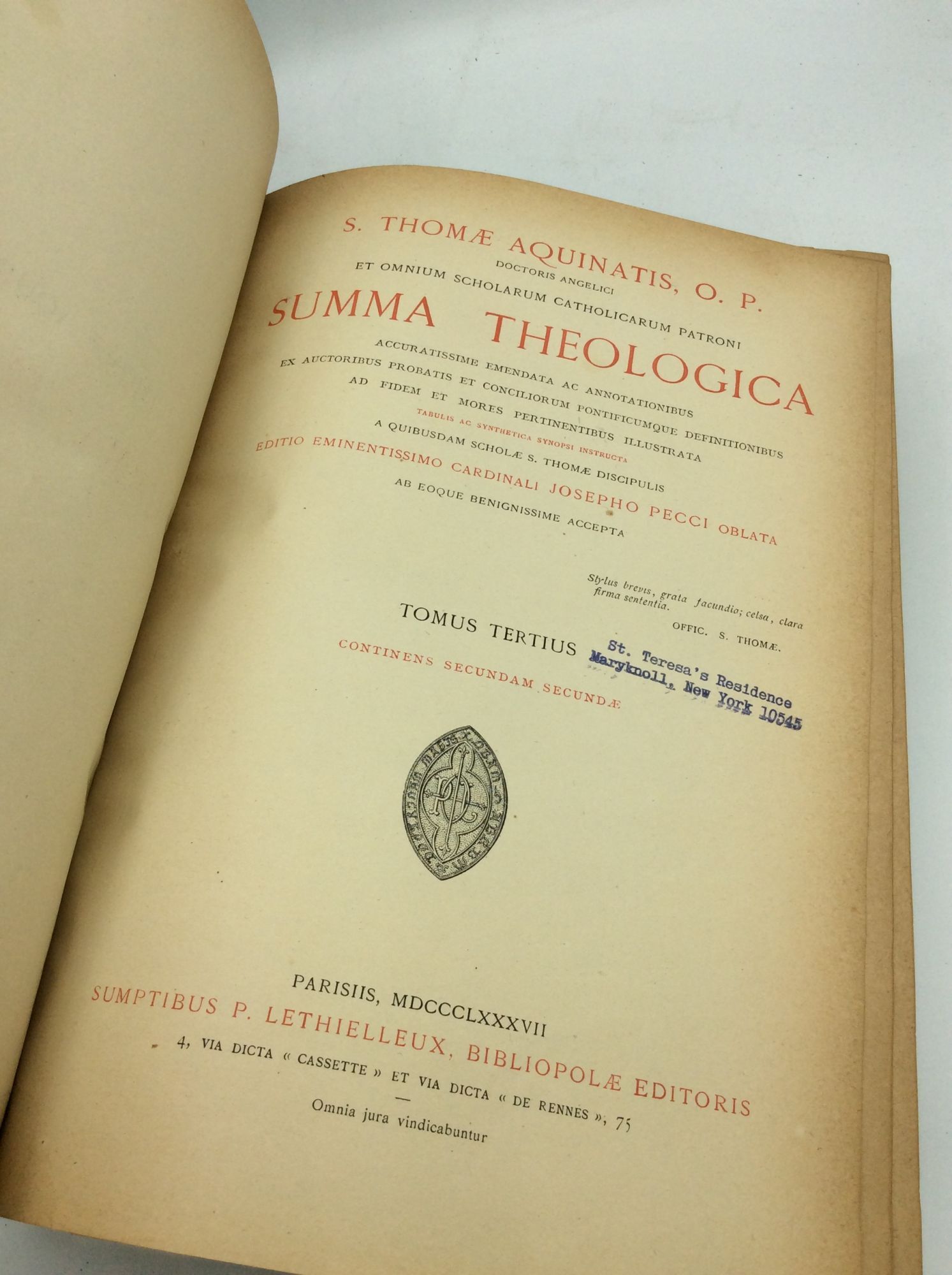 Œuvres Complètes De Saint Thomas D'Aquin - édition VIVÈS 1871-74, 12 Volumes, Latin, Relié