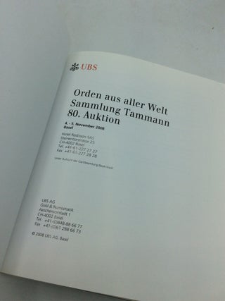 ORDEN AUS ALLER WELT: SAMMLUNG TAMMANN; 80. Auktion