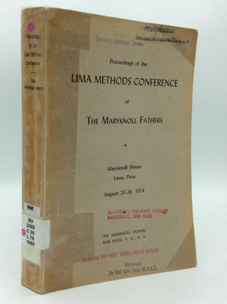 Item #189110 PROCEEDINGS OF THE LIMA METHODS CONFERENCE OF THE MARYKNOLL FATHERS: Maryknoll...