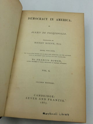 DEMOCRACY IN AMERICA, Volumes I-II