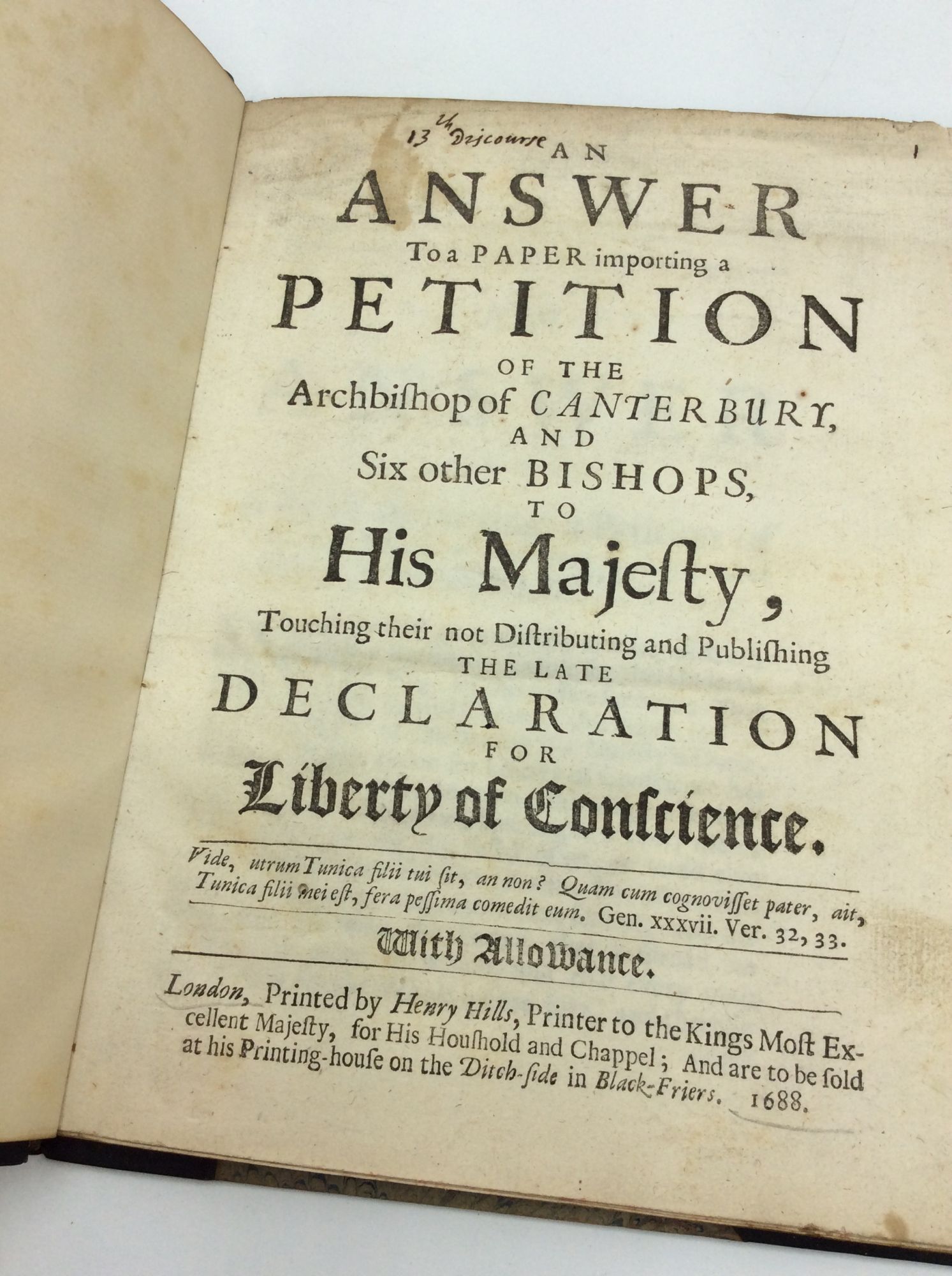 AN ANSWER TO A PAPER IMPORTING A PETITION OF THE ARCHBISHOP OF ...