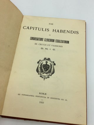 DE CAPITULIS HABENDIS in Congregatione Clericorum Excalceatorum SS. Crucis et Passionis D.N.I.C.