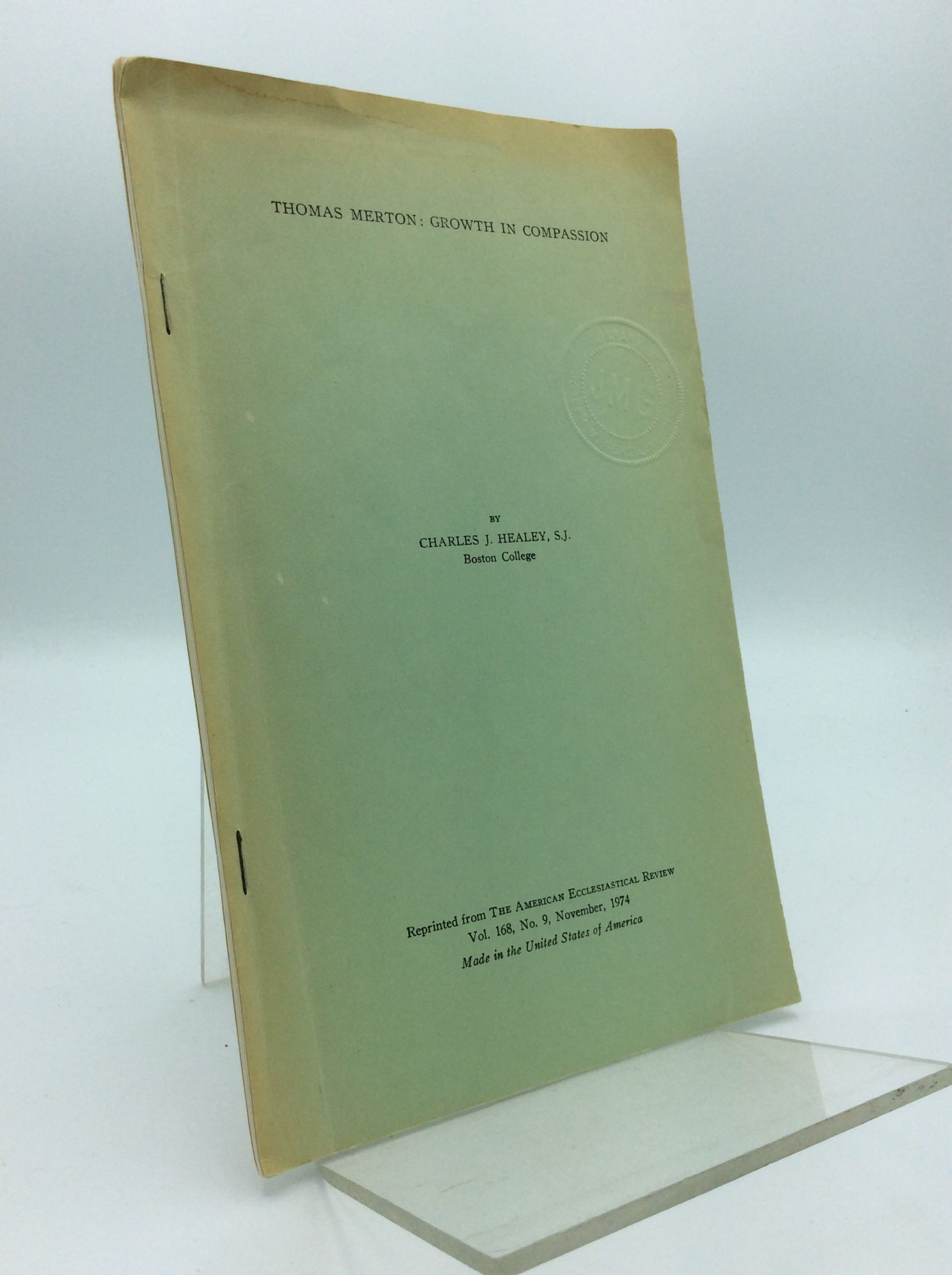 THOMAS MERTON: GROWTH IN COMPASSION | Charles J. Healey