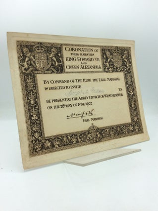 Item #190980 ORIGINAL INVITATION TO THE CORNONATION OF KING EDWARD VII