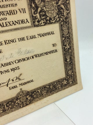ORIGINAL INVITATION TO THE CORNONATION OF KING EDWARD VII