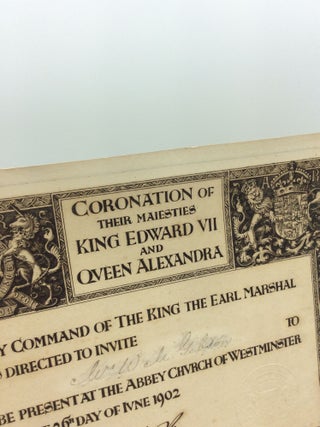 ORIGINAL INVITATION TO THE CORNONATION OF KING EDWARD VII
