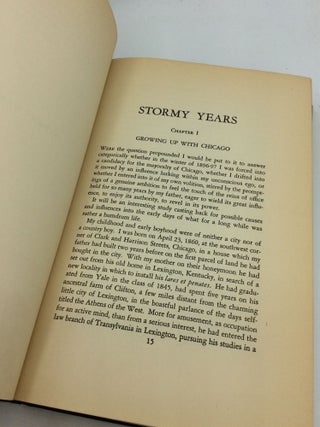 STORMY YEARS: The Autobiography of Carter H. Harrison, Five Times Mayor of Chicago
