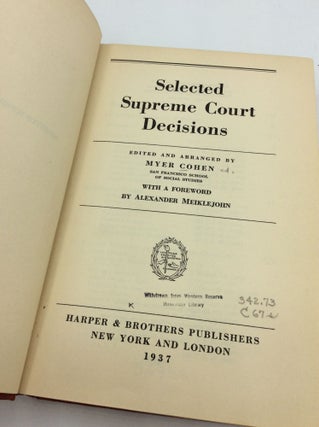 SELECTED SUPREME COURT DECISIONS