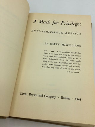A MASK FOR PRIVILEGE: Anti-Semitism in America