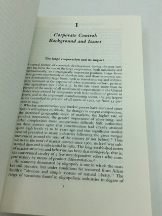 CORPORATE CONTROL, CORPORATE POWER: A Twentieth Century Fund Study