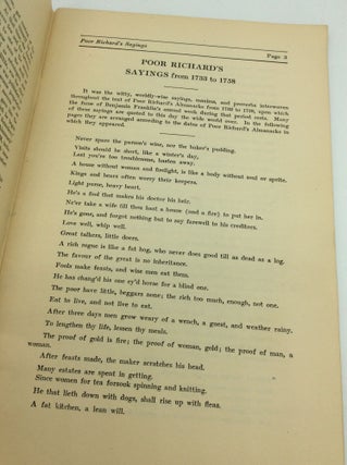 THE SAYINGS OF POOR RICHARD: Wit, Wisdom, and Humor of Benjamin Franklin in the Proverbs and Maxims of Poor Richard's Almanacks for 1733 to 1758